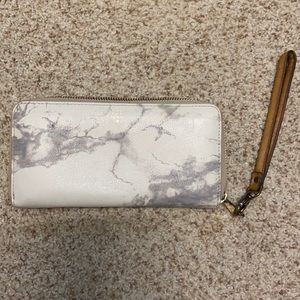 NWT Fossil White Marble large wallet